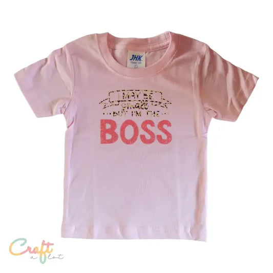 Baby Roze Shirt I may be small but I’m the BOSS maat 1 - Boss
