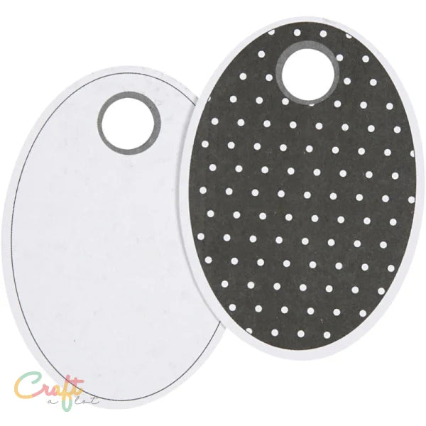 Cadeau label ovaal, set van 20 stuks, in twee kleuren met afmetingen van 7 x 5 cm voor al uw cadeaus.