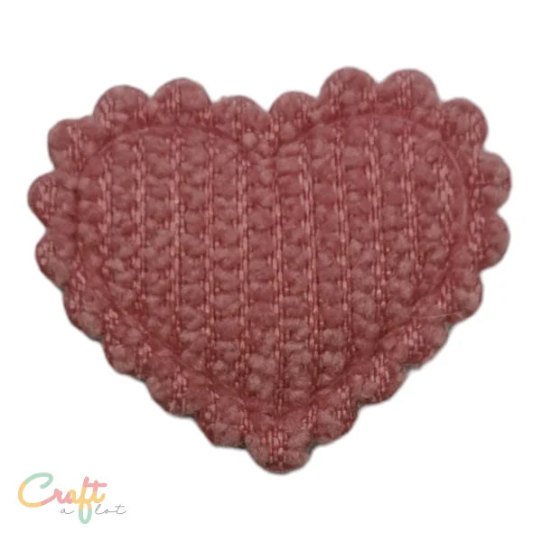 Corduroy Hart Oud Roze Patch - 3D opdruk • fashion designer Strik