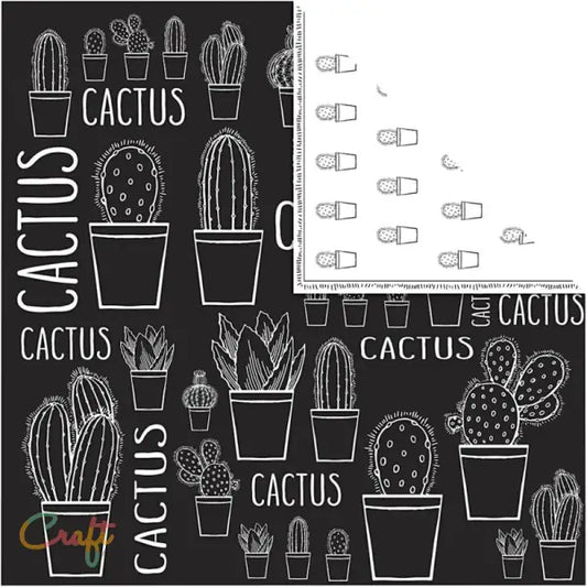 Designpapier Cactus 5 stuks - Papier • Scrapbook
