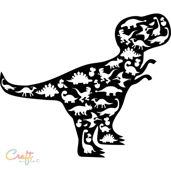 Dino Doodle SVG - Gratis - 2-tone • Free