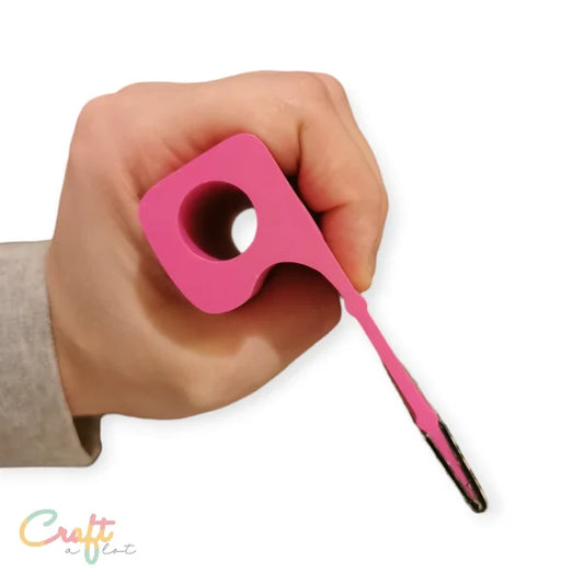 Ergonomische Rakel Roze met Panterprint Wrap Vilt voor optimale precisie en comfort in jouw ontwerpen.