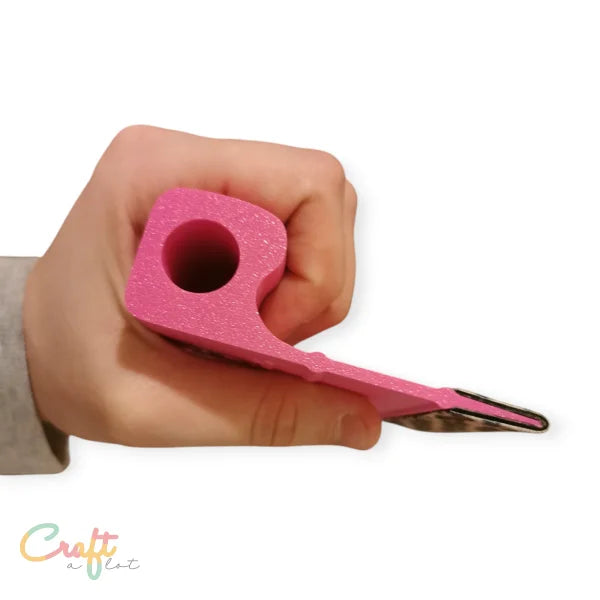 Ergonomische Rakel Roze met Panterprint Wrap Vilt voor optimale comfort en precisie in jouw ontwerpen.