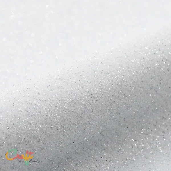 Opstrijkbare glitterflex folie om kleding te bedrukken wit white G0001 van Siser glitter flexfolie textielfolie met glitters