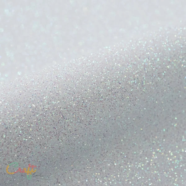 Opstrijkbare glitterflex folie om kleding te bedrukken wit regenboog rainbow white G0105 van Siser glitter flexfolie met glitters