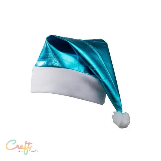 Glimmende kerstmuts blauw metallic - Kerst • kerstbal • Natuurlijk • Neutraal