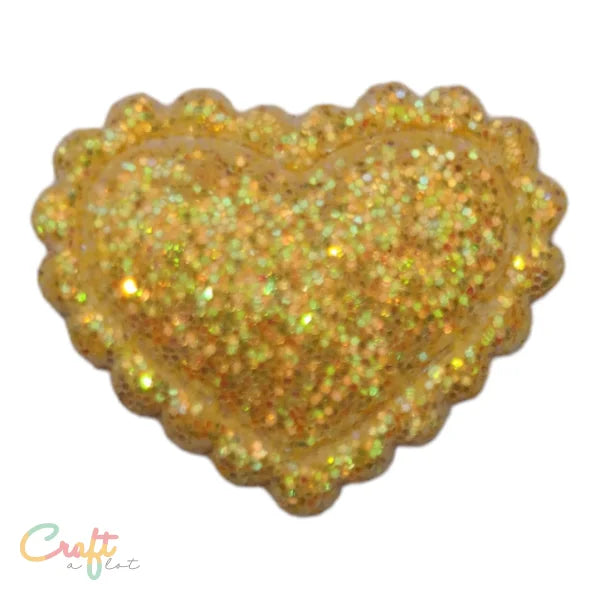 Glitter Hart Geel Patch - 3D opdruk • Corduroy fashion designer Strik