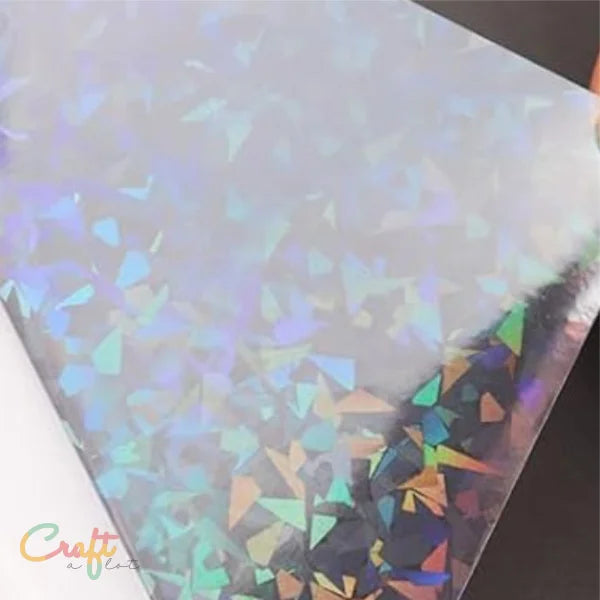 Lamineer folie om over een sticker, foto of kaart te plakken met een holografisch glas filter effect