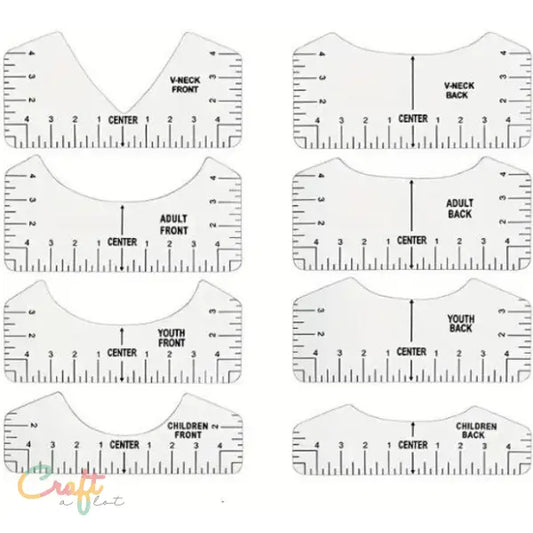 Hulp liniaal set bedrukken textiel 4 of 8 stuks - Liniaal Hulpliniaal • kledingbedrukken • Textiel • textielberukken