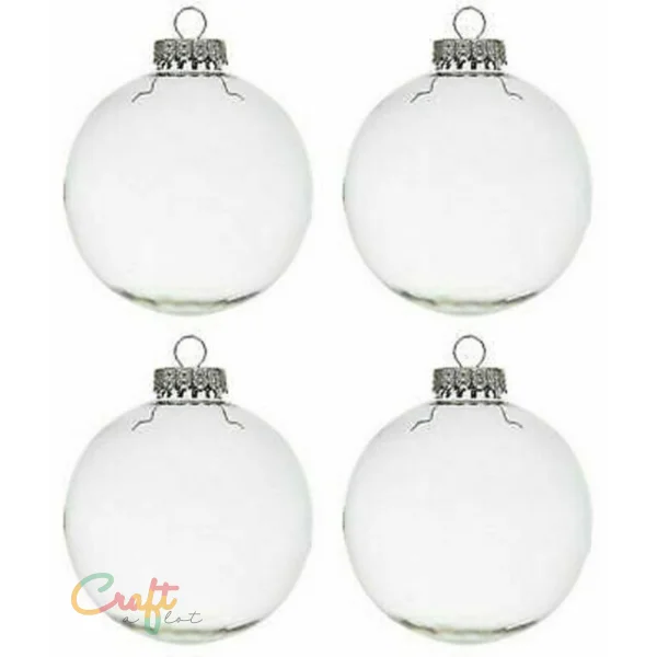 Kerstbal transparant glas doos van 4 stuks - Kerst • kerstbal • Natuurlijk • Neutraal