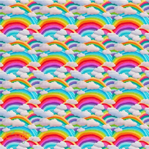 Zelfklevende plakfolie vinyl met een 3D geborduurde regenbogen print die gesneden kan worden met snijplotter KR0009 van craft a lot