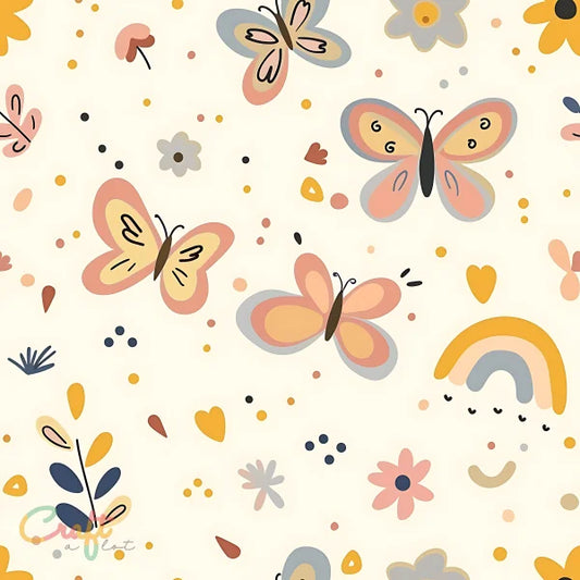 KR0012 - Vlinders en Regenbogen - Plakfolie zelfklevend vinyl snijfolie met print