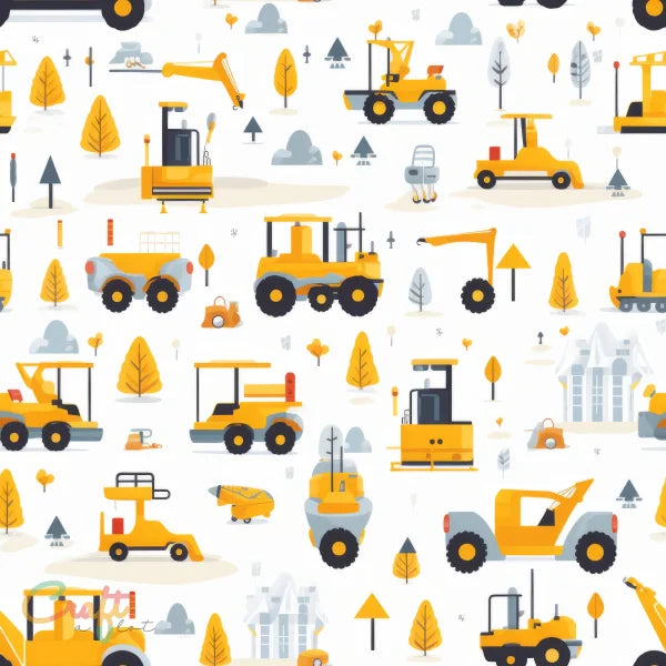KR0013 - Bouwvoertuigen - Plakfolie zelfklevend vinyl snijfolie met print