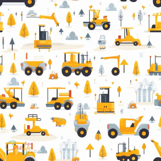 KR0013 - Bouwvoertuigen - Plakfolie zelfklevend vinyl snijfolie met print