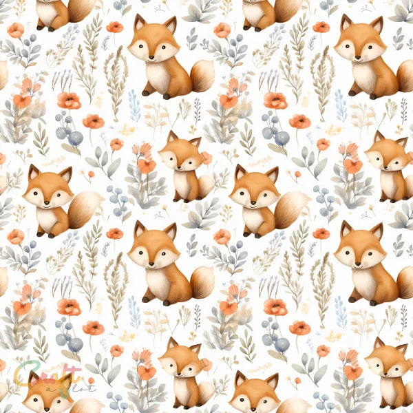 KR0016 - Aquarel Vosjes - Plakfolie zelfklevend vinyl snijfolie met print