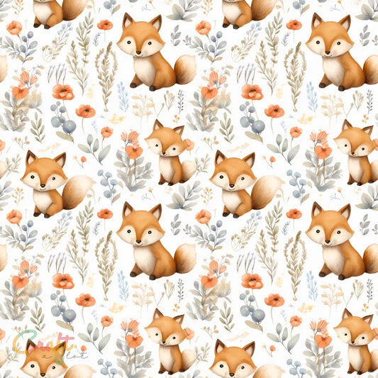 KR0016 - Aquarel Vosjes - Plakfolie zelfklevend vinyl snijfolie met print