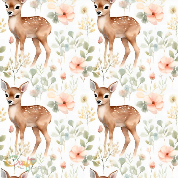 KR0037 - Aquarel Hertjes - Plakfolie zelfklevend vinyl snijfolie met print