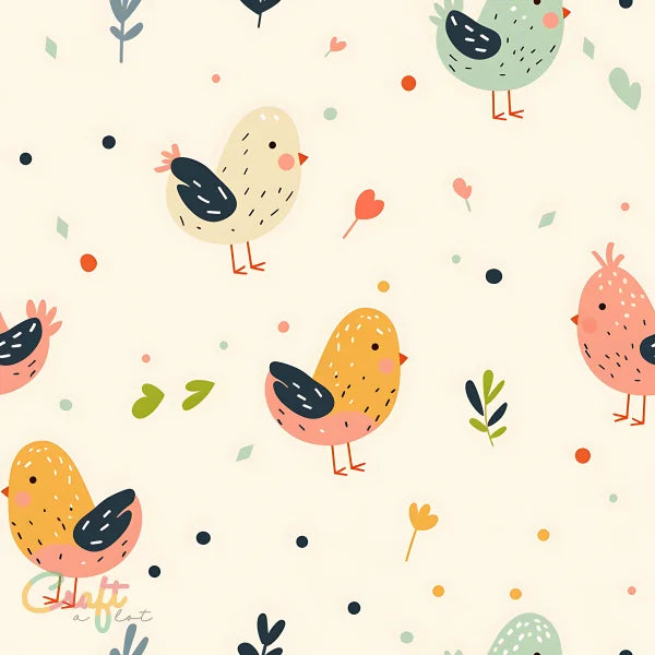 KR0038 - Schattige Vogeltjes - Plakfolie zelfklevend vinyl snijfolie met print