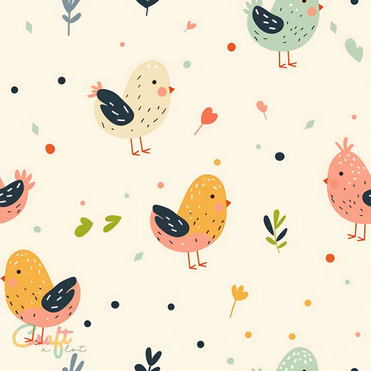 KR0038 - Schattige Vogeltjes - Plakfolie zelfklevend vinyl snijfolie met print