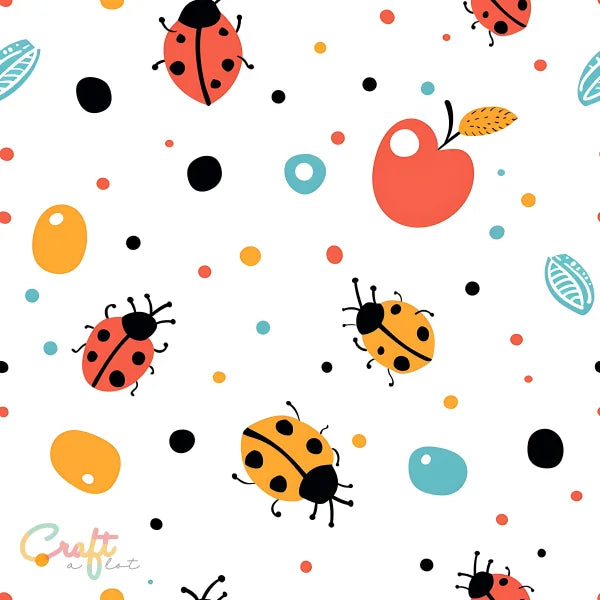 KR0039 - Lieveheersbeestjes - Plakfolie zelfklevend vinyl snijfolie met print