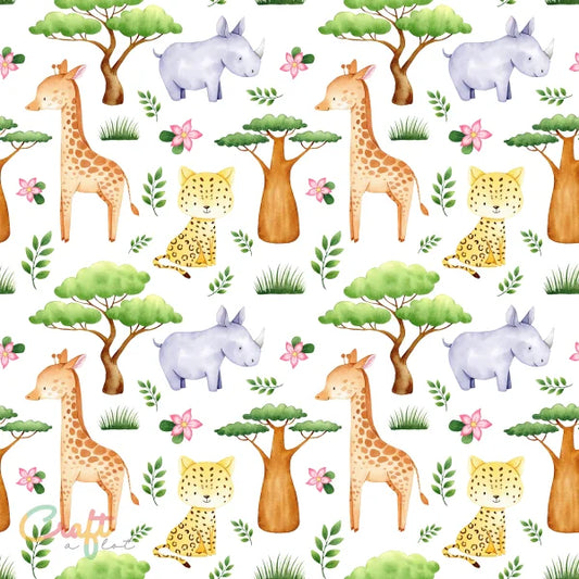 KR0040 - Safari Dieren - Plakfolie zelfklevend vinyl snijfolie met print