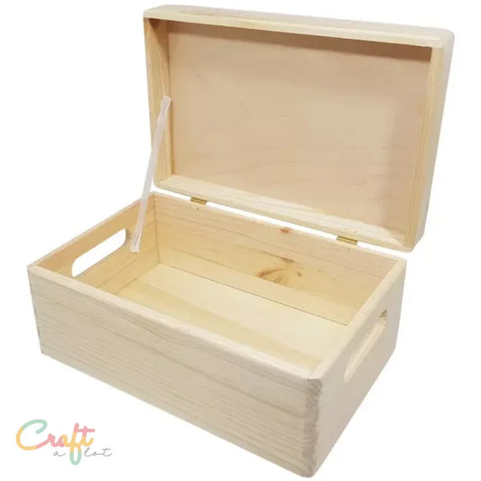 Opbergkist met klepdeksel klein - Hout • Kist