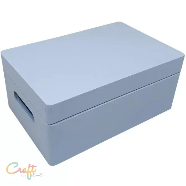Opbergkist met klepdeksel klein blauw - Hout • Kist