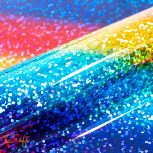 PF496 Regenboog Holografisch- Starflex - Flexfolie Flakes • Flex • Glitter • Heat transfer vinyl • Holografisch