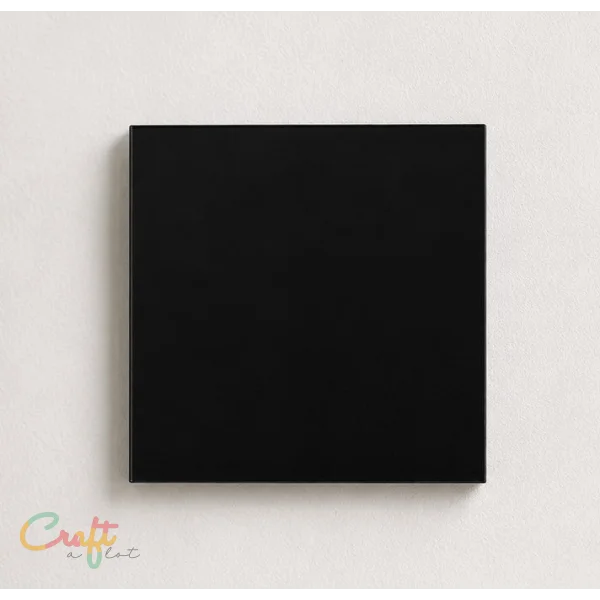 Plexiglas bord zwart 7 × 7 cm met dubbelzijdige tape