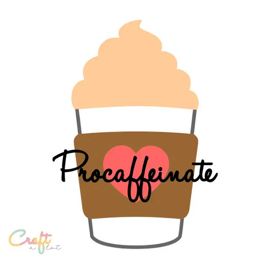 Free SVG Procaffeinate coffe to go cup with whippedcream multicolor