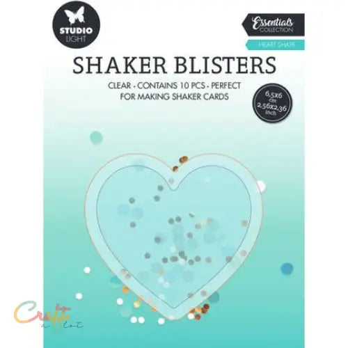 Schudkaart Shaker Blisters Hart - Blister 3D • Glitter • Pailetter • Karton • Pailletten