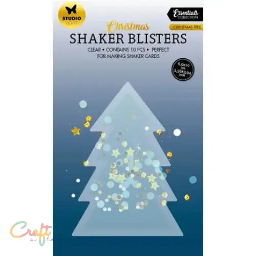 Schudkaart Shaker Blisters Kerstboom - Blister 3D • Glitter • Pailetter • Karton • Pailletten