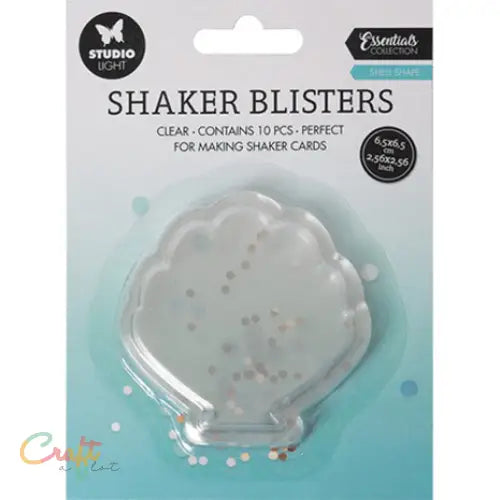 Schudkaart Shaker Blisters Schelp - Blister 3D • Glitter • Pailetter • Karton • Pailletten