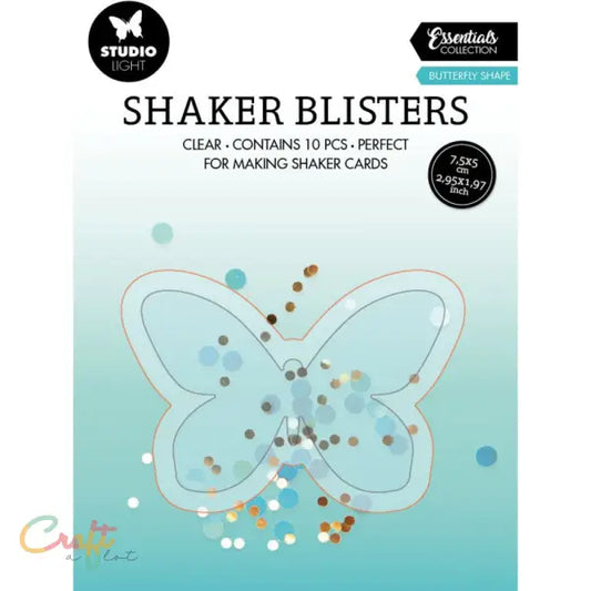 Schudkaart Shaker Blisters Vlinder - Blister 3D • Glitter • Pailetter • Karton • Pailletten