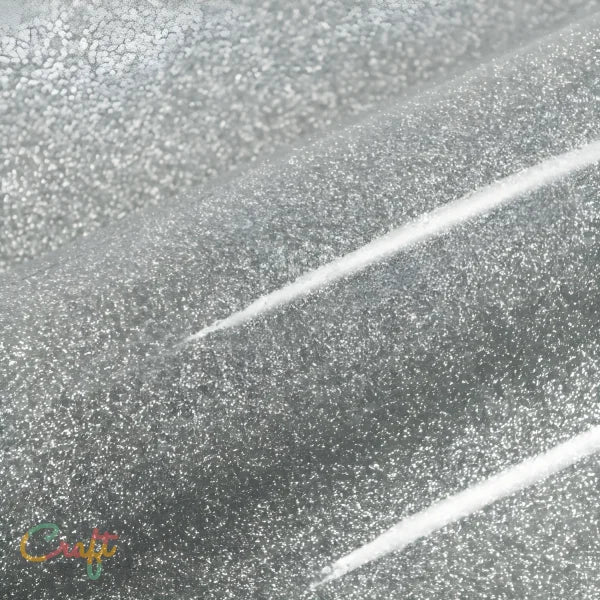 Opstrijkbare reflecterende glitterflex folie om kleding te bedrukken zilver silver TW0021 van Siser twinkle flexfolie met ingewerkte glitters