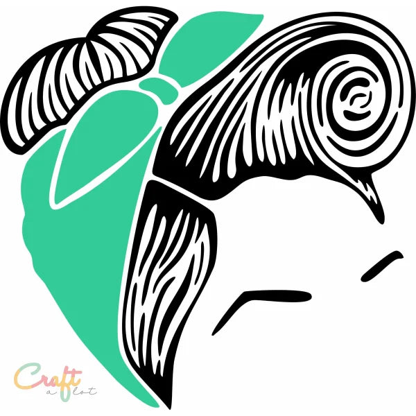 Vintage haarstijl 2 SVG - Gratis - 2-tone • Dino • Doodle • Free