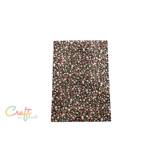 ZF-0001 - Rozen Zwart Zelfklevende Stof Katoen