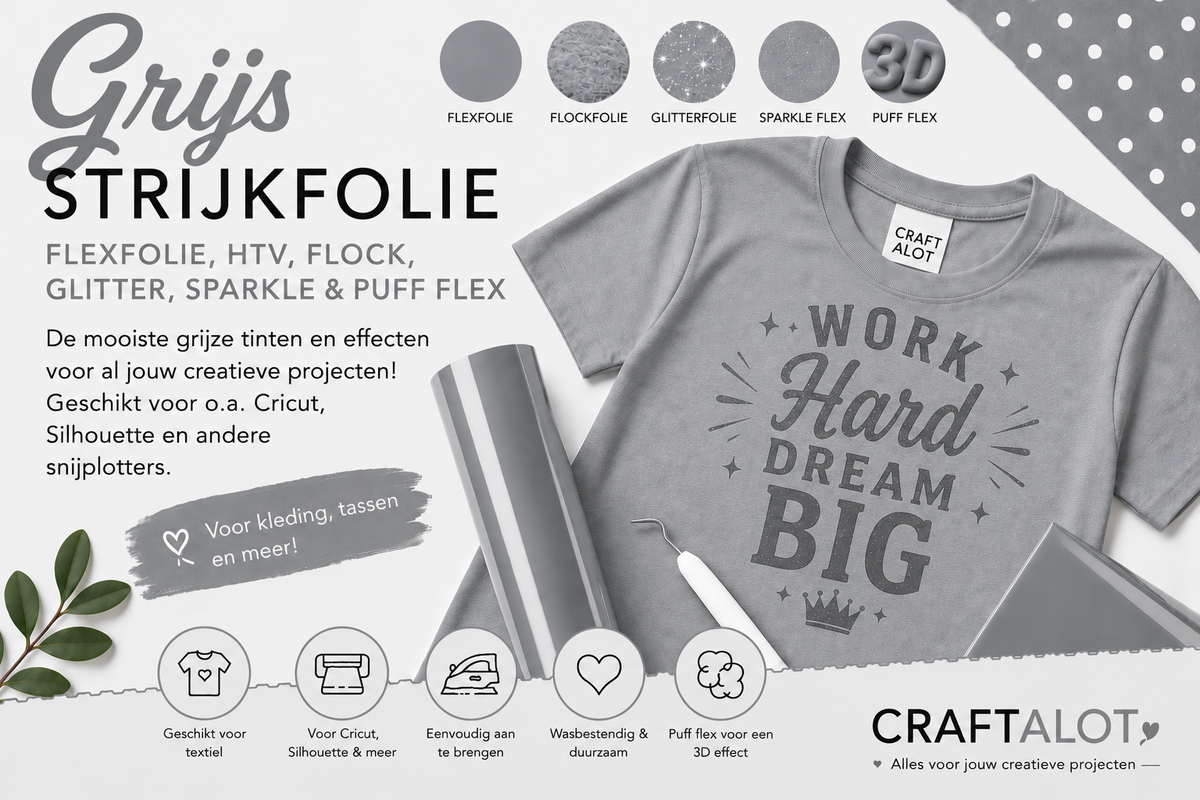 Grijze Flexfolie & Strijkfolie voor Textiel | Siser, Poli-Flex en meer