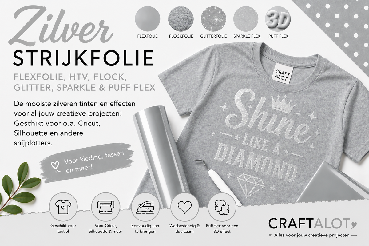 Zilvere Flexfolie & Strijkfolie voor Textiel | Siser, Poli-Flex en meer