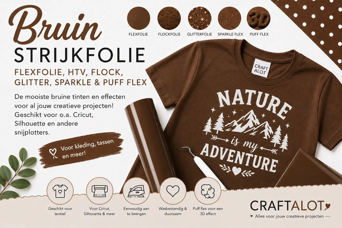 Bruine Flexfolie & Strijkfolie voor Textiel | Siser, Poli-Flex en meer