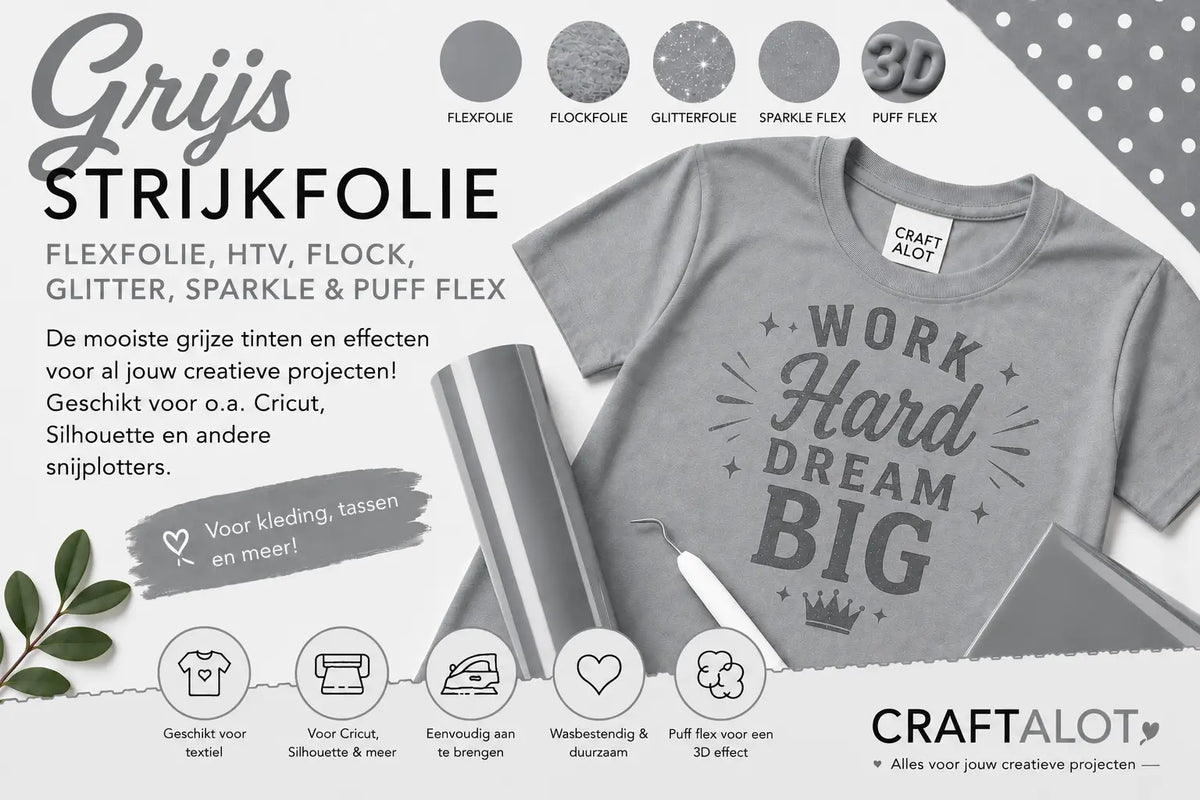 Grijze Flexfolie & Strijkfolie voor Textiel | Siser, Poli-Flex en meer