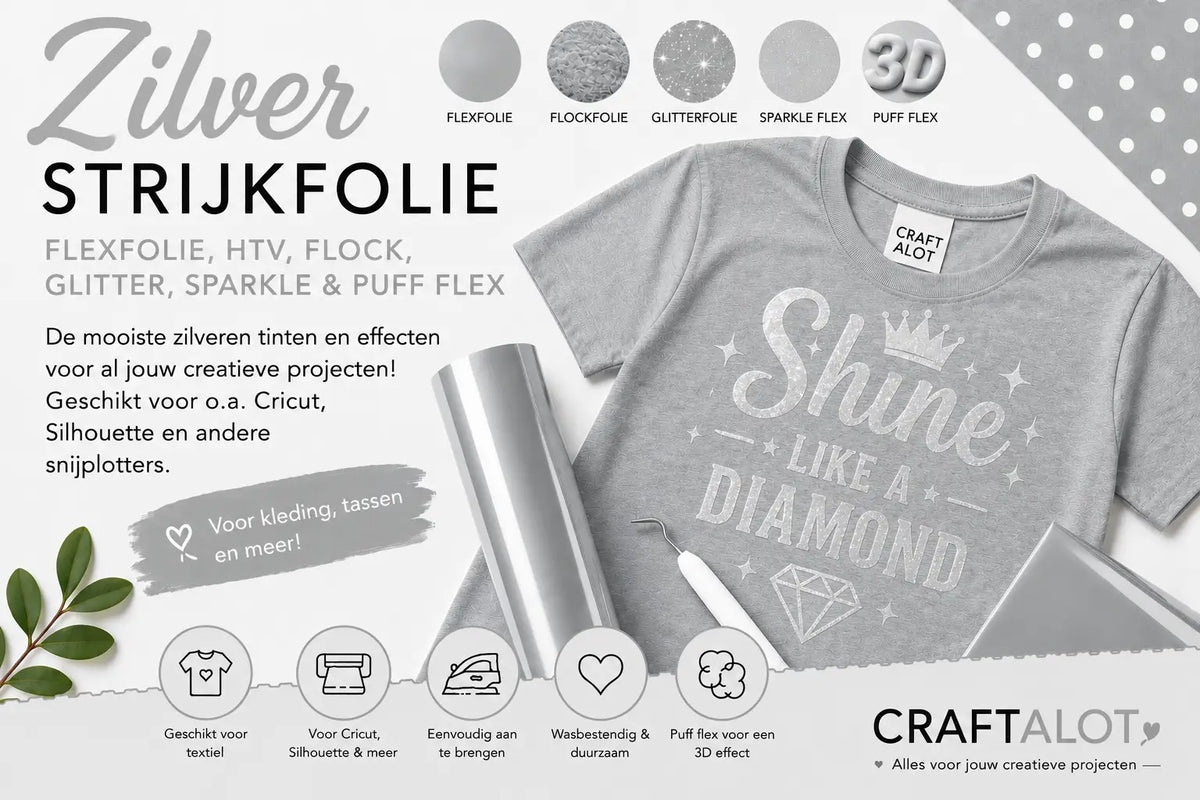 Zilvere Flexfolie & Strijkfolie voor Textiel | Siser, Poli-Flex en meer
