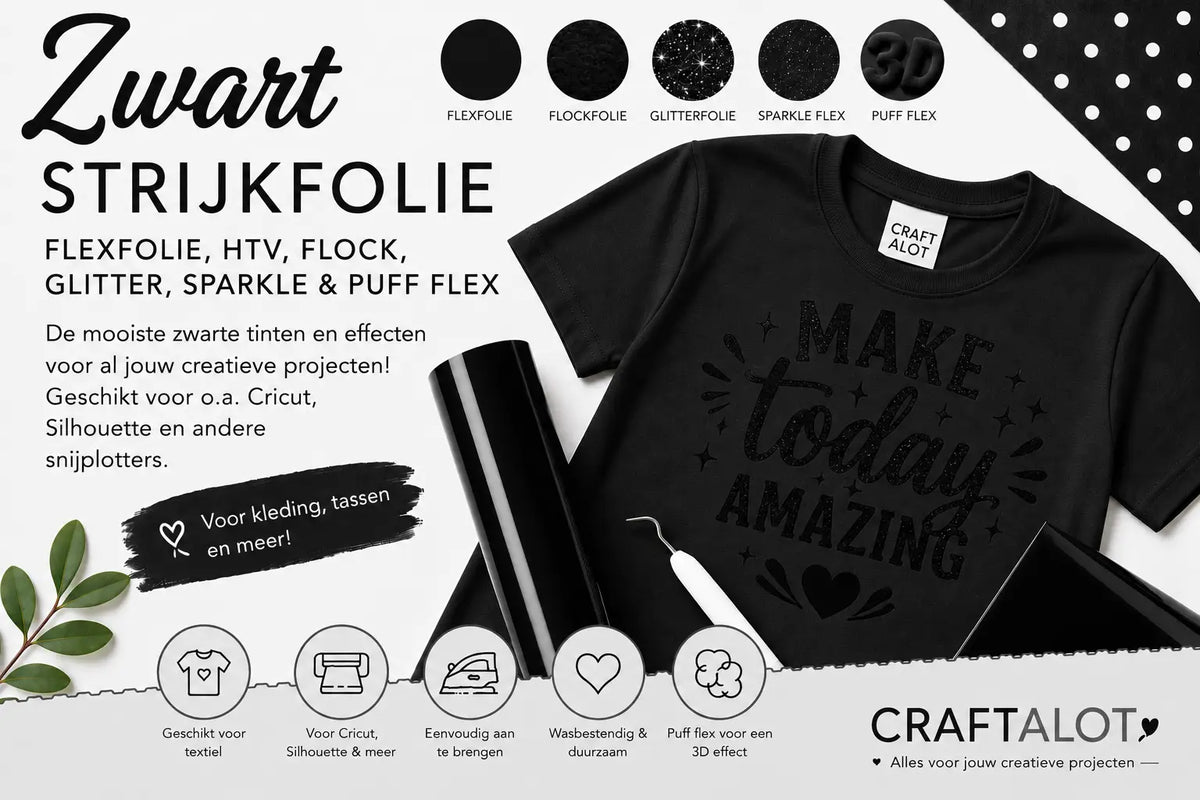 Zwarte Flexfolie & Strijkfolie voor Textiel | Siser, Poli-Flex en meer