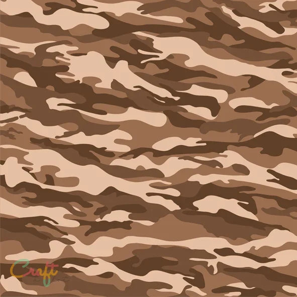 Camouflage Bruin- EK0210 - Geprinte zelfklevende vinyl Binnen • Buiten • eco-solvent • Exclusief • Geprint