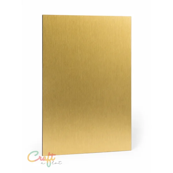 Dibond (naam)bord geborsteld goud 15 × 20 cm – incl. dubbelzijdige tape