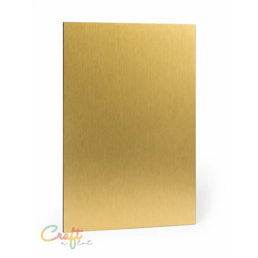 Dibond (naam)bord geborsteld goud 15 × 20 cm – incl. dubbelzijdige tape