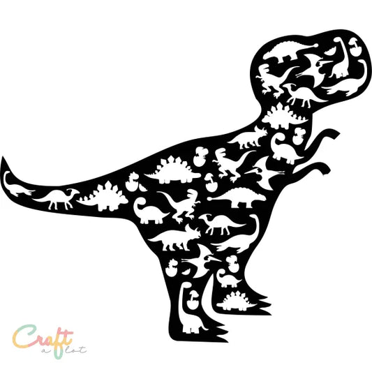 Dino Doodle SVG - Gratis - 2-tone • Free