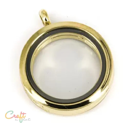 Floating Memory Locket Herinneringen Medaillon Rond Goud - Medallion herinneringen • medallion • ketting • locket charms