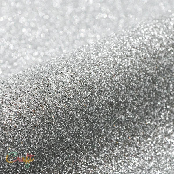 Opstrijkbare glitterflex folie om kleding te bedrukken zilver silver G0021 van Siser glitter flexfolie met glitters