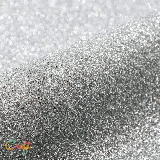 Opstrijkbare glitterflex folie om kleding te bedrukken zilver silver G0021 van Siser glitter flexfolie textielfolie met glitters